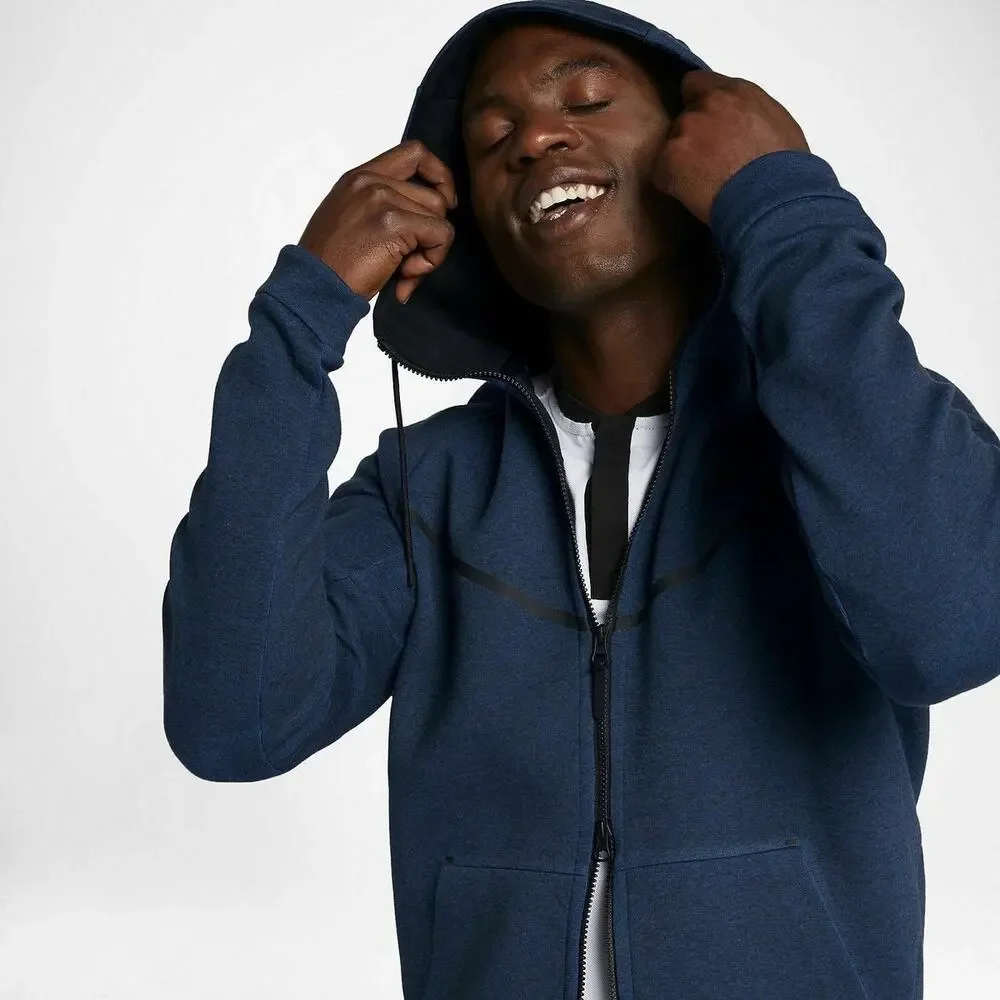 Nike Tech Fleece Windrunner Hoodie Obsidian Blue Full Zip Athletic Jacket Large‎